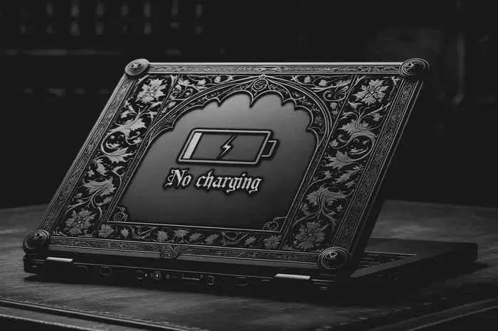 Разрядившийся ноутбук без зарядки